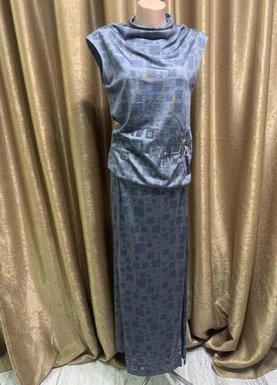 Костюм Armand Basi юбка и блузка серебристо-серого цвета размер L