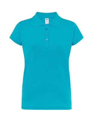Жіноча сорочка-поло JHK, Polo Regular Lady, бірюзова футболка ...