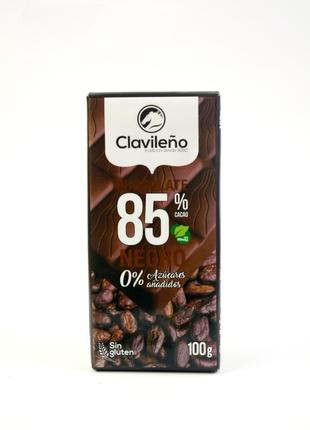 Черный шоколад без глютена и без сахара Clavileno 85% cacao, 1...