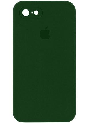 Защитный чехол на Iphone 8 зелёный / Army Green Silicone Case ...