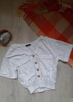 Reserved белая блуза футболка женская