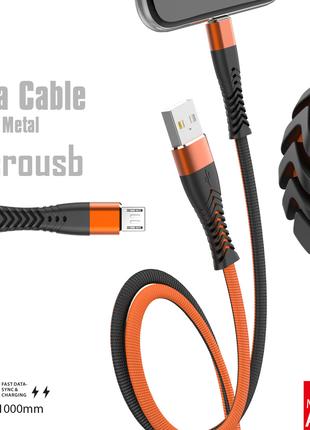 Кабель Biboshi A18 USB - Micro-USB 1m 3A black - orange