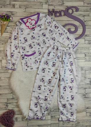 Детская пижама для девочки белая с принтом hello kitty размер 128