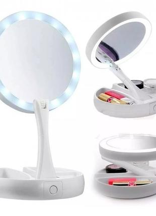 Зеркало для макияжа с LED-подсветкой круглое поворотное D16СМ MYF