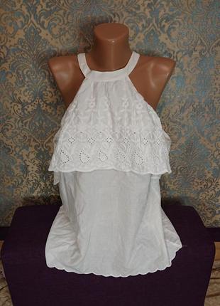 Красивая женская белая блуза кружево решелье р.44/46 блузка бл...