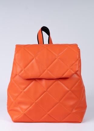Женский рюкзак оранжевый рюкзак стеганый рюкзак городской рюкзак