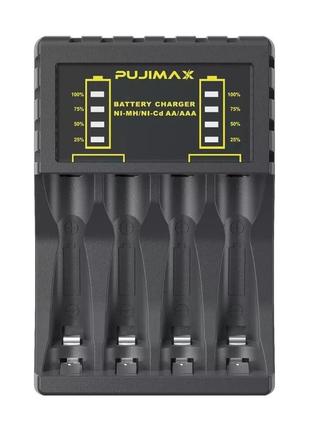Зарядний пристрій для акумуляторних батарей на 4 слоти Pujimax...