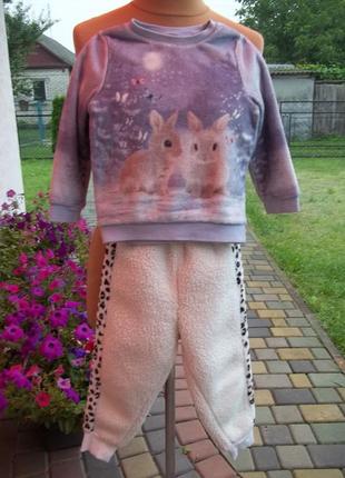 (3-4 роки) дитяча флісова піжама костюм теплий