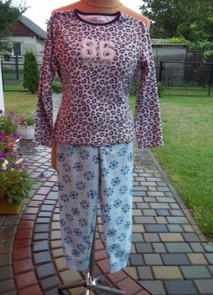 ( 6 - 7 лет ) детская флисовая пижама костюм теплый для девочки