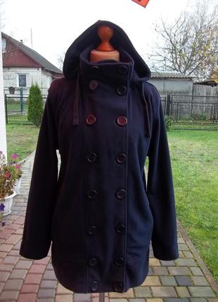 ( 48 р) флисовый свитер кофта куртка женская с капюшоном б / у