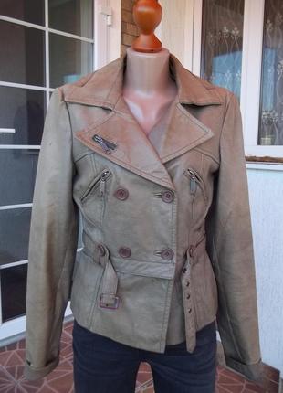 ( 44 / 46 р ) vero moda  женская кожаная куртка пиджак трансфо...