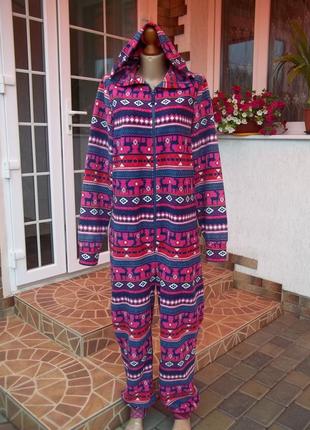 ( 48 / 50 р ) new look флисовый домашний комбинезон пижама  ки...