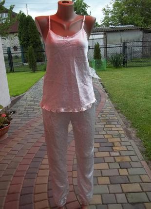 ( 44 р на рост 158/164 см ) женская атласная пижама лето  б/у