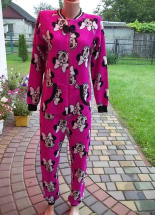 ( 44 р ) женская пижама кигуруми флисовый комбинезон микки мау...