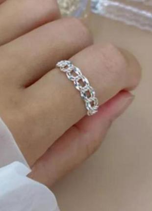 Серебряное кольцо цепочка кольцо с цепочкой серебро срібне кіл...