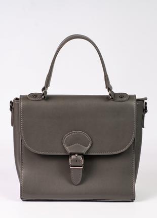 Женская сумка портфель серая сумка среднего размера сумка