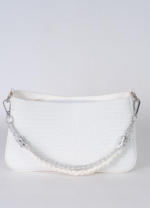 Женская сумка багет сумка белая сумка через плечо белый клатч