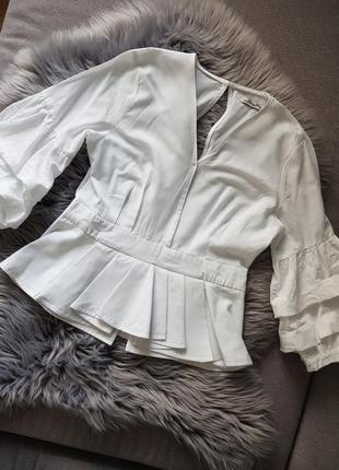 Біла блуза з пишними рукавами, блузка біла