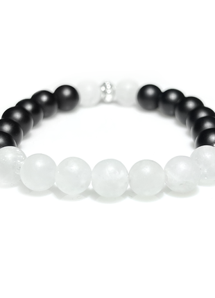 Браслет из натуральных камней Stonest Line White Black