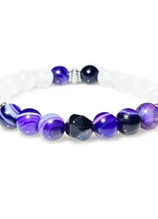 Браслет из натуральных камней Stonest Line Violet White