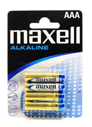 Батарейки щелочные Maxell Alkaline LR03/AAA 1.5V, 4 шт на блис...