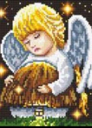 Алмазная вышивка Маленький ангелочек Крыла милашка хранитель о...