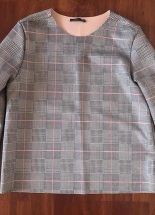 В наявності zara картатий светер у кітиеку з обрізними швами