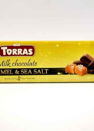 Шоколад молочный без глютена с карамелью и морской солью Torra...