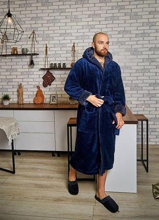 Мужской халат длинный халат с капюшоном турченья мужской халат
