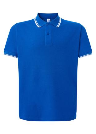 Мужская рубашка-поло JHK POLO REGULAR CONTRAST, синяя футболка...