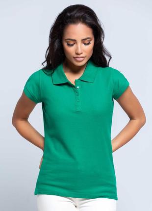 Жіноча сорочка-поло JHK, Polo Regular Lady, зелена футболка по...