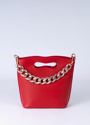 Женская сумка красная сумка с цепочкой сумка с косметичкой сумка