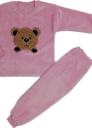 Пижама розовая велсофт (махра) лио