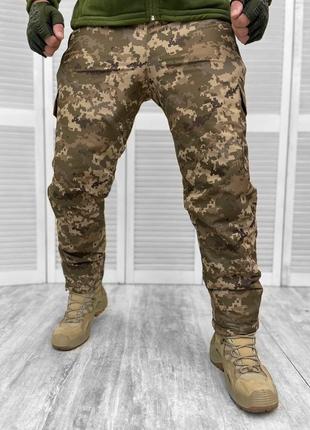 Зимние тактические штаны на флисе пиксель Зимние военные брюки...