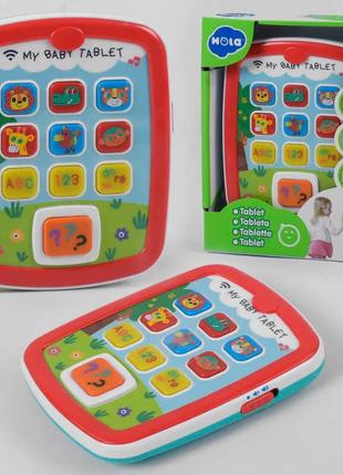 Дитячий навчальний планшет Hola 3121, букви, цифри кольору, ан...