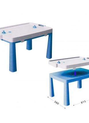 Пластиковый стол с насадкой для аэрохоккея (синий)