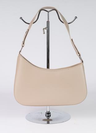 Женская сумка бежевая сумка асимметричная сумка багет клатч