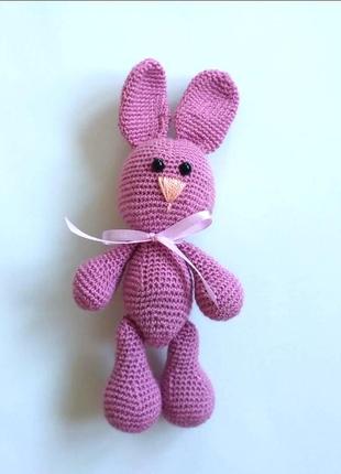 Амигуруми пудровый розовый детская игрушка вязаная