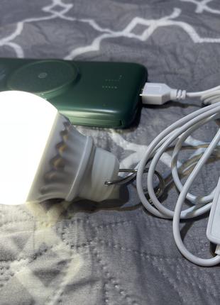 Лампа світлодіодна 5Вт, живлення від USB 5В, провід 1,5 м, вкл/ви