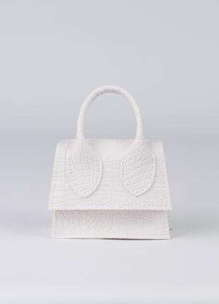 Жіноча сумка біла сумочка мікро сумочка маленька сумочка клатч