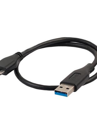 Кабель USB 3.0 - USB Micro-B, 1м, грубый, черный