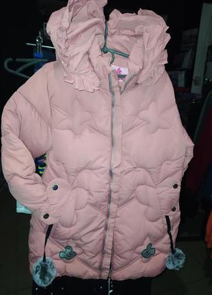 Куртка дитяча зима довга 8,10 років