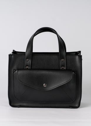 Женская сумка черная сумка тоут сумка на коротких ручках