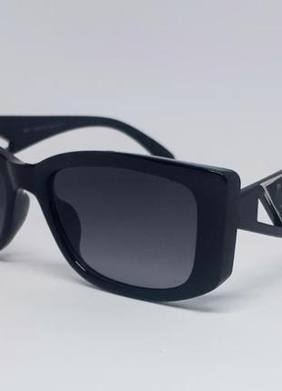 Очки в стиле prada очки женские солнцезащитные узкие черные с ...