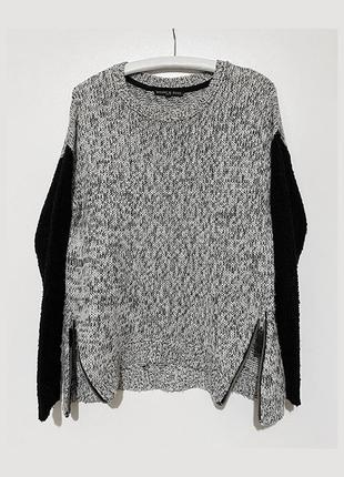 S-m-l свитер серый черный ассиметричной длины
