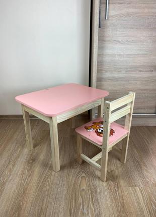 Детский персиковый столик со стульчиком ( рост 100-115см )