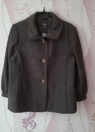 Серый пиджак - пальто в мелкую гусинную лапку