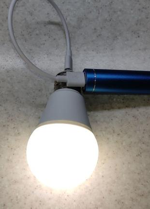 Фонарик LED лампа светодиодна  от USB (type c) power bank (сам...