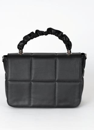 Женская сумка черная сумка черный клатч на короткой ручке