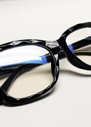 Компьютерные женские очки черные с флекс дужками